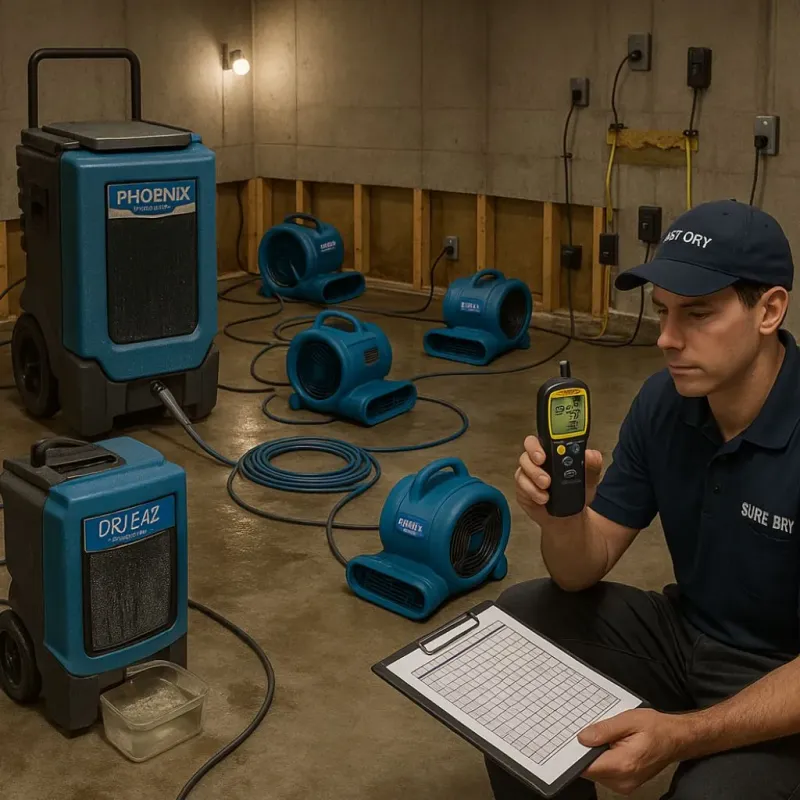 Structural Drying and Dehumidification process in Morehead City, NC